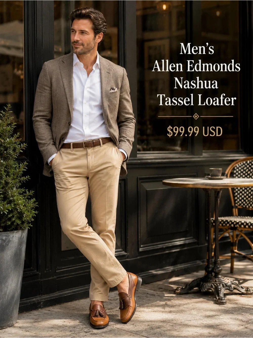 Leather tassel loafer, Allen Edmonds Nashua
